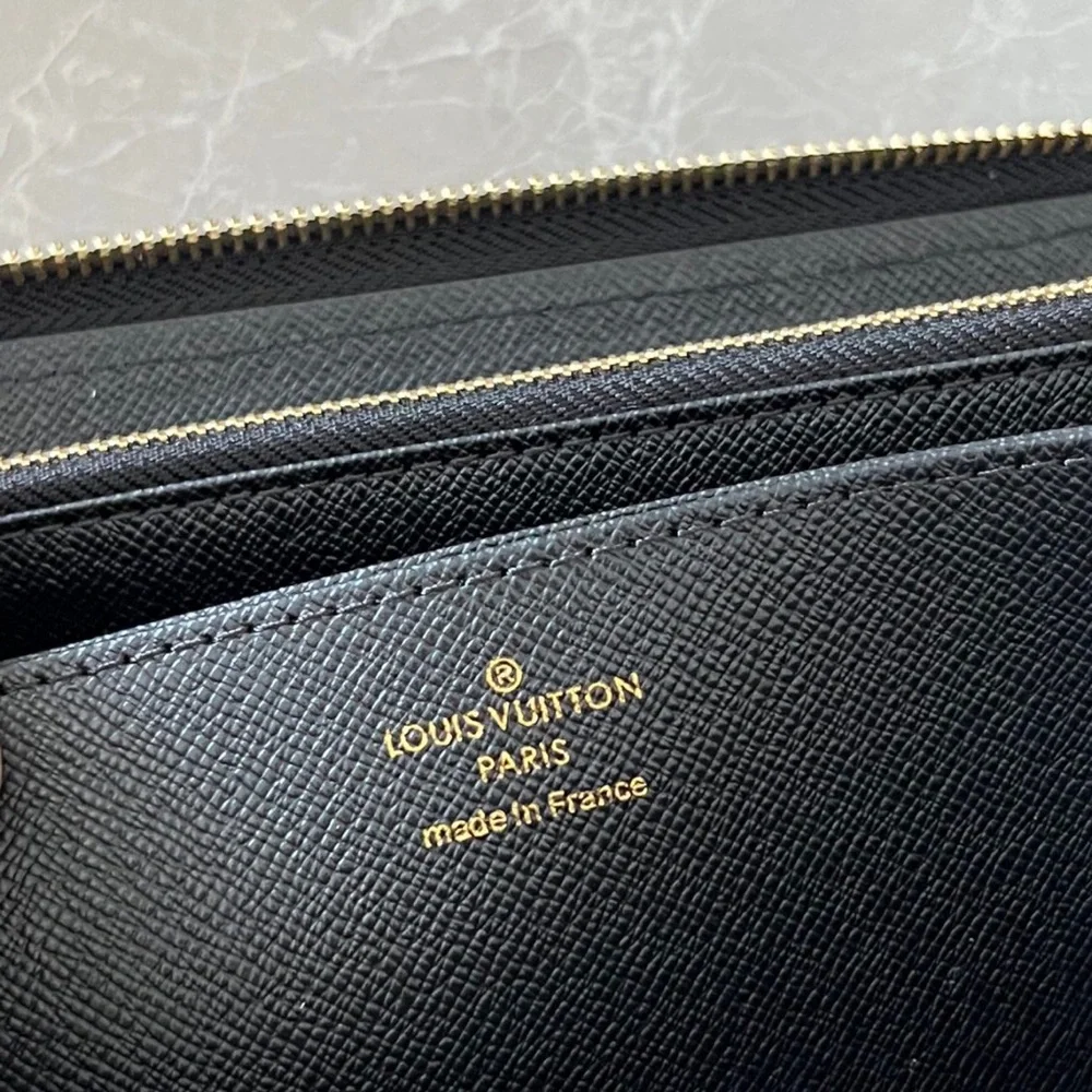 Louis Vuitton Black and Tan Monogram Wallet